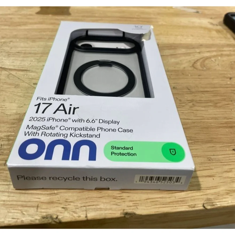 iPhone 17 AIR ONN Rotating Kickstand Clear Frosted Black Case MagSafe Compatible